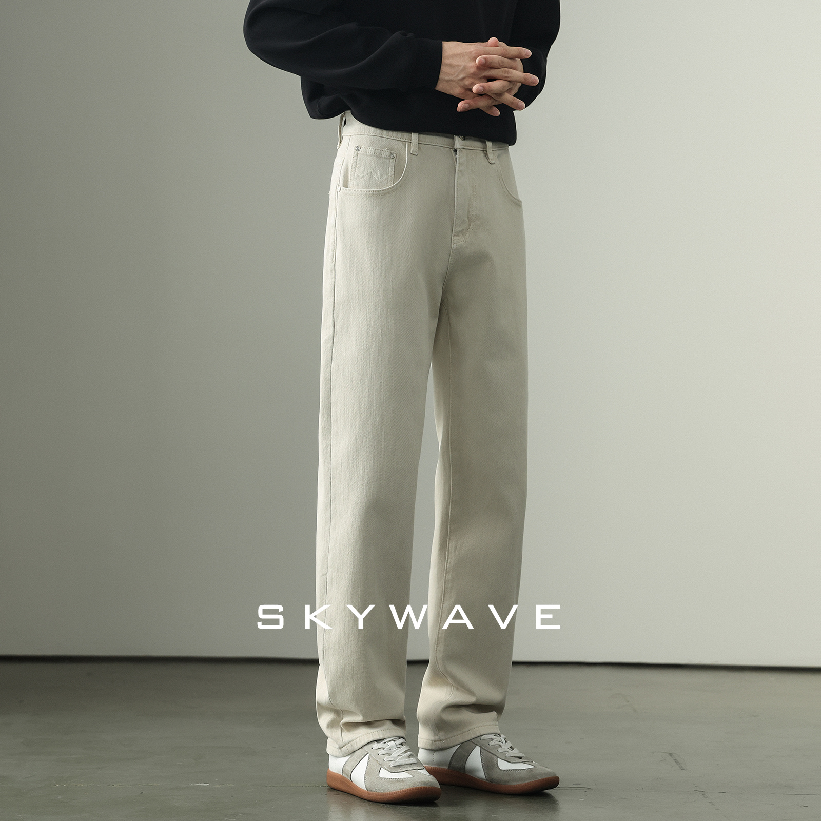 轻奢纹理感弹力小直筒男士牛仔裤