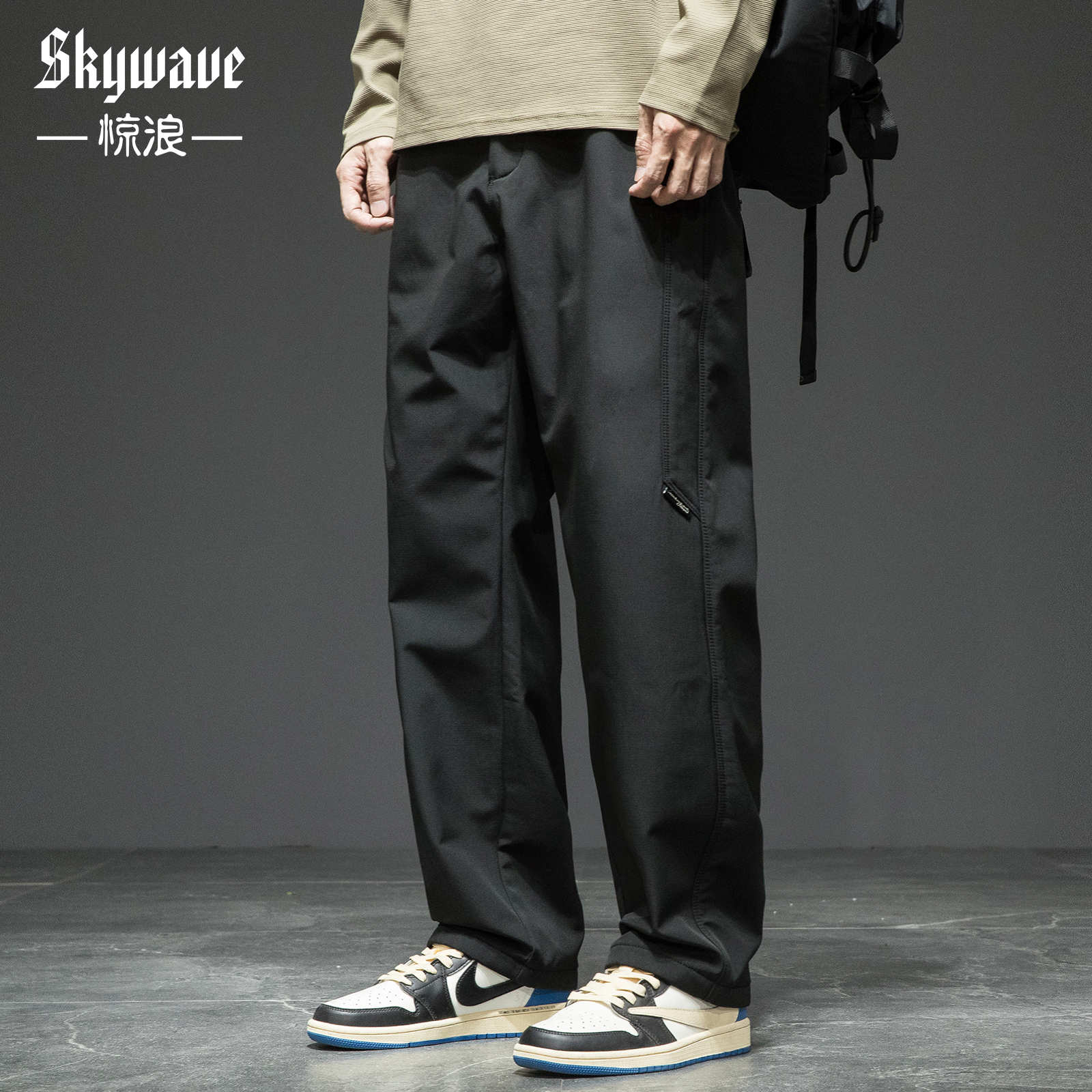 加绒保暖直筒休闲裤男士冬季新款大码