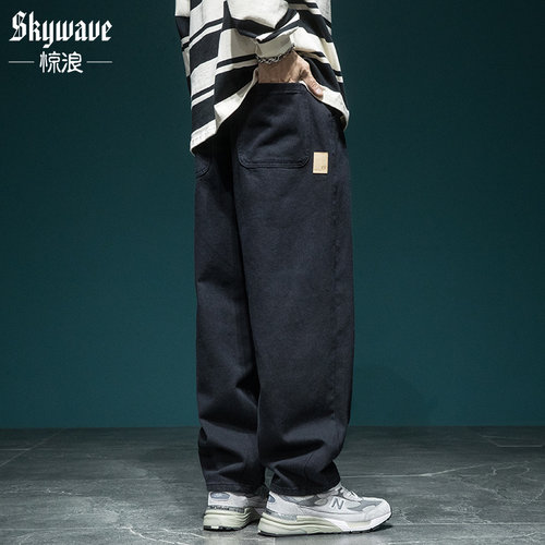复古休闲裤宽松纯棉百搭长裤子
