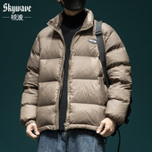 外套 时尚 冬季 立领排骨羽绒服男高端90%白鸭绒保暖加厚面包服冬装