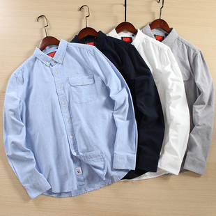 港风推荐!水洗磨毛翻领长袖衬衫休闲商务风2022秋季新品舒适百搭