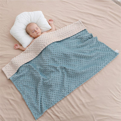 婴儿夏季盖毯小尺寸宝宝睡觉儿童被子新生幼儿四季安抚豆豆绒毯子