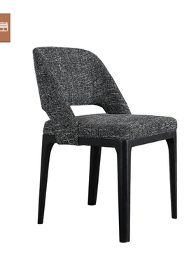 轻奢餐椅咖啡厅餐厅墨绿色椅子现代洽谈椅设计师千鸟格简约餐桌椅