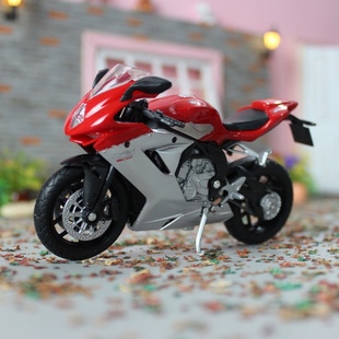 威利1:18奥古斯塔F3模型Agusta mv800仿真合金机车摩托车玩具摆件