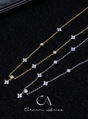 S925纯银锁骨链女生甜美百搭项链