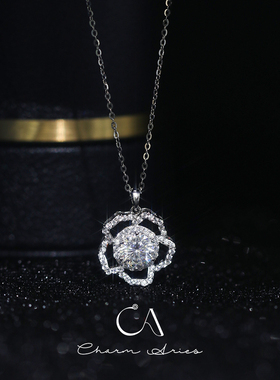 莫桑钻S925银镀金女甜美轻奢项链