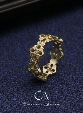 女生S925纯银复古时髦高级戒指