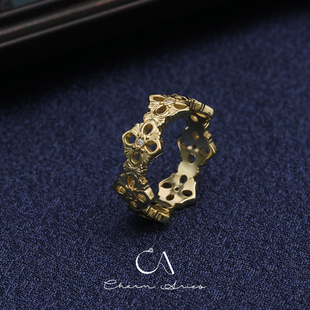 歌剧院穹顶复古蕾丝戒指镂空S925纯银小众设计时髦高级感食指女款