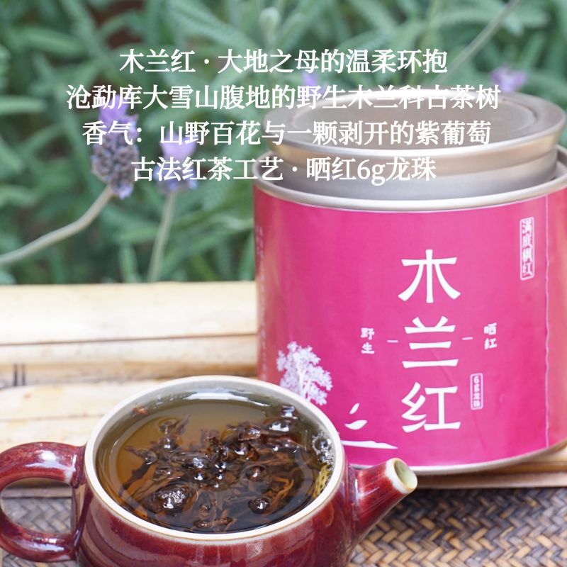 木兰红6g野生晒红龙珠】云南勐库大雪山滇红2026晒红茶 100g/罐