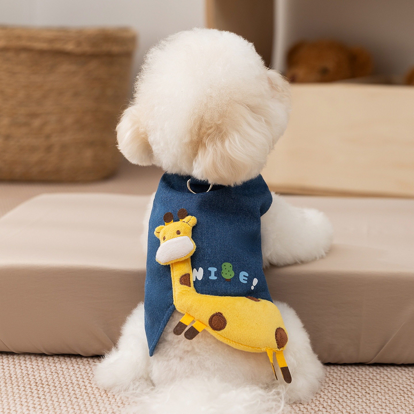 秋冬狗狗衣服保暖立体小鹿牛仔可牵引马甲小型犬泰迪猫咪宠物服装