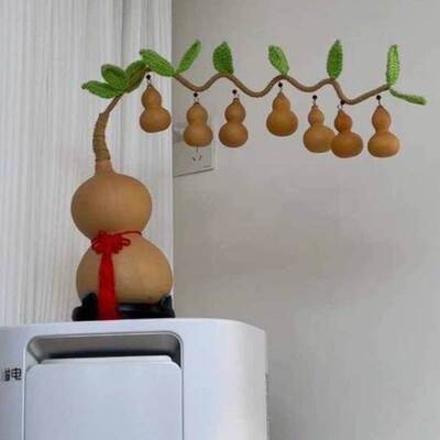 手工制作天然葫芦一根藤上七个葫芦娃卧室客厅办公室玄关招财摆件