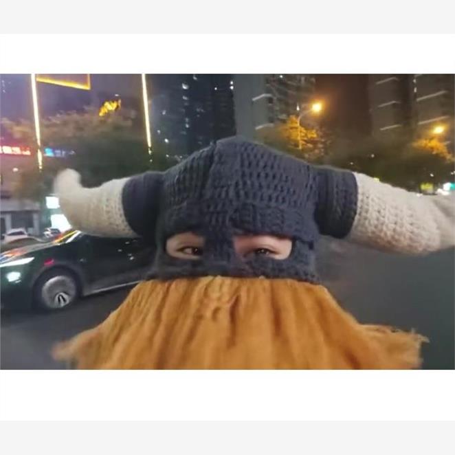 奥拉夫帽子牛角大胡子纯