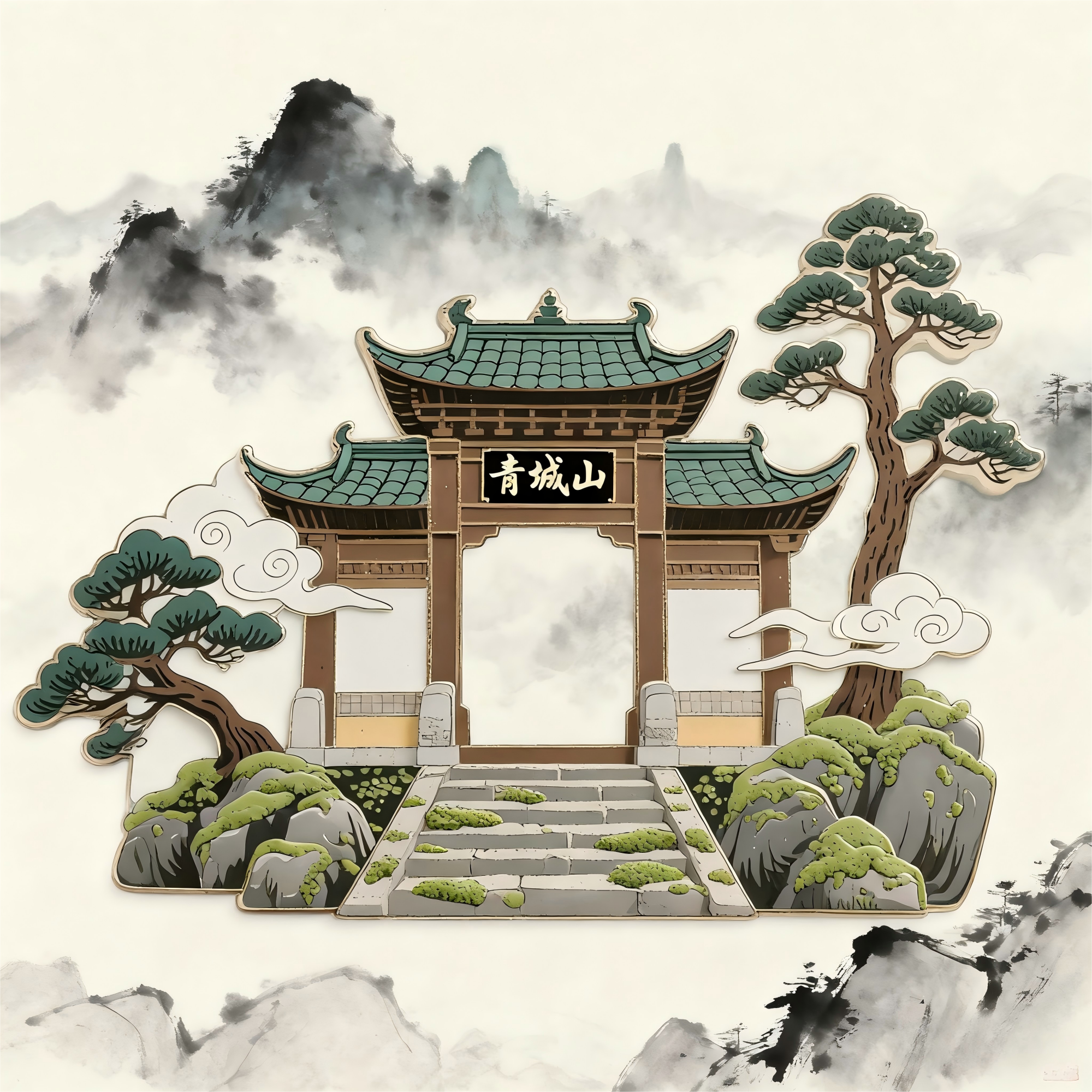 四川青城山金属冰箱贴