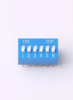 DS-06-B 拨码开关2.54mm间距,蓝色6PIN/位 直插 正拨平拨 高推 插