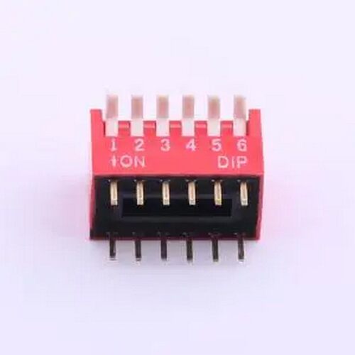 DP-06RP 间距2.54mm 琴键 6位拨码开关 插件,P=2.54mm 拨码开关
