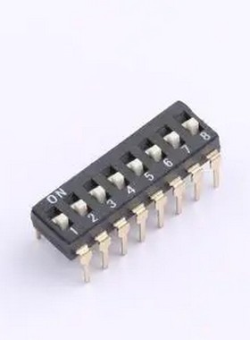 DSIC-08-LD-GET 2.54mm间距 8位 插件高柄 DSIC黑色 拨码开关 插