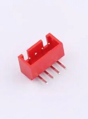 WF-1B254B4P-R 间距2.54mm 弯插 带扣 红色 1x4P 弯插,P=2.5mm 线