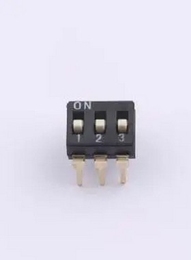 DSIC-03-LD-GET 2.54mm间距 3位 插件高柄 DSIC黑色 拨码开关 插