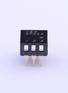 BPA03B 间距2.54mm 琴键 3位拨码开关 插件,P=2.54mm 拨码开关
