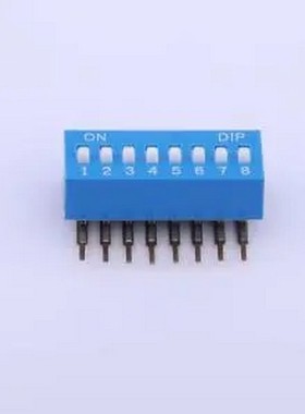 TM-08R 拨码开关蓝色08P-90度 间距2.54mm 立式侧插侧拨8位DIP 插