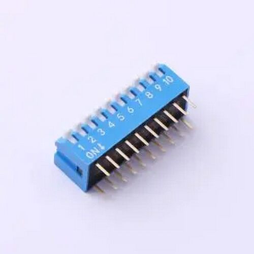 SMQP-10B-TP 间距2.54mm 琴键10位拨码开关 插件,P=2.54mm 拨码开