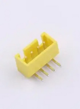 WF-1B254B4P-Y 间距2.54mm 弯插 带扣 黄色 1x4P 弯插,P=2.5mm 线