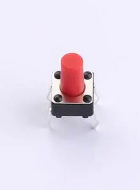 TSA06131-095B512BB 6*6*9.5红柄直插轻触开关280gf 插件-4P,6.1x