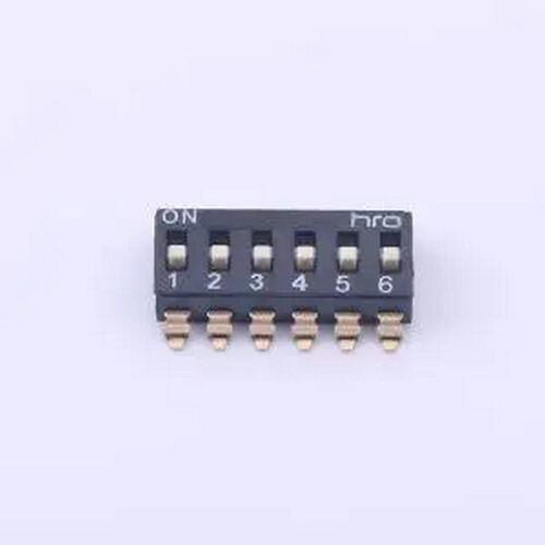 EM-06KP 33/管 间距2.54mm 平拨,凸起式 6位拨码开关 SMD,P=2.54m
