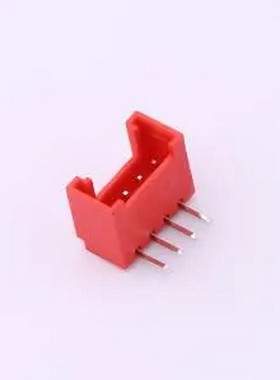 WF-1B200B4P-R 间距2.0mm 弯插 带扣 红色 1x4P 弯插,P=2mm 线对