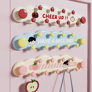 云朵吸盘联排挂钩免打孔强力承重卧室玄关入户门后挂衣钩挂架粘钩