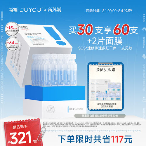 三重蛋白蓝铜肽速修精华液