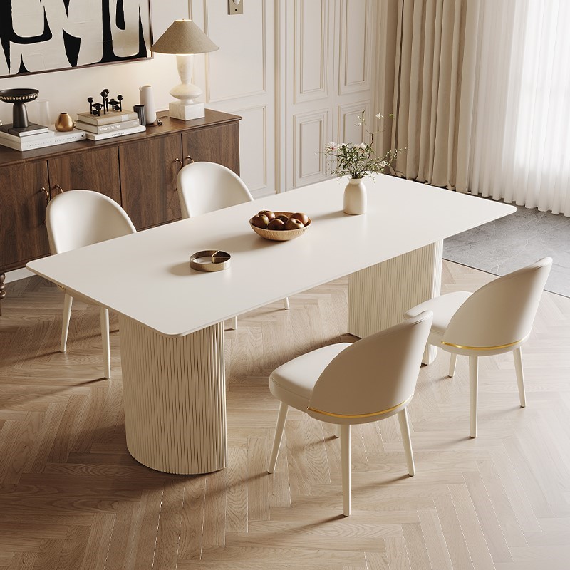 现代轻奢岩板餐桌椅组合现代简约
