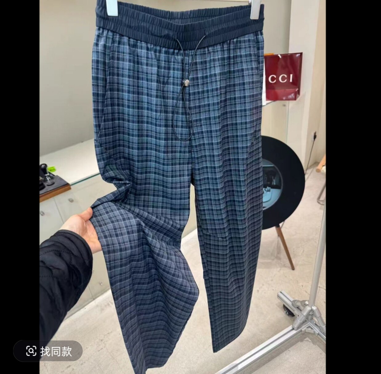 2026夏季薄款男女同款休闲裤时尚潮流格子透气百搭情侣宽松直筒裤