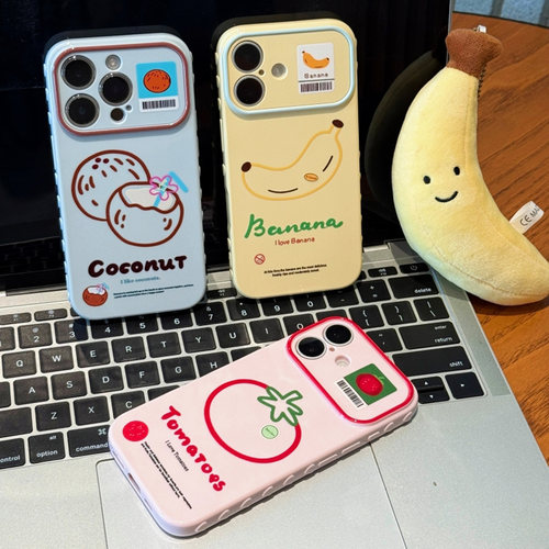 夏日线条水果新款适用苹果18pro手机壳iPhone17max16小米17华为mate80pura80K90reno15nova14荣耀600x200Y500