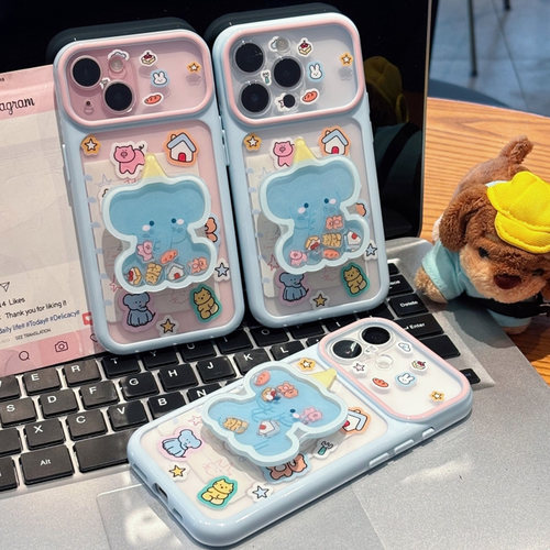 可爱小象摇摇乐支架新款适用苹果17pro手机壳iPhone16max14小米17华为mate80pura70K90nova15荣耀500x300s50