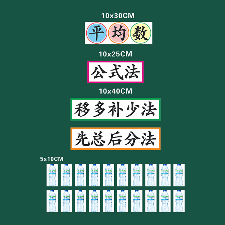 平均数四年级下册数学老师公开课板书设计磁性贴黑板贴教具定制