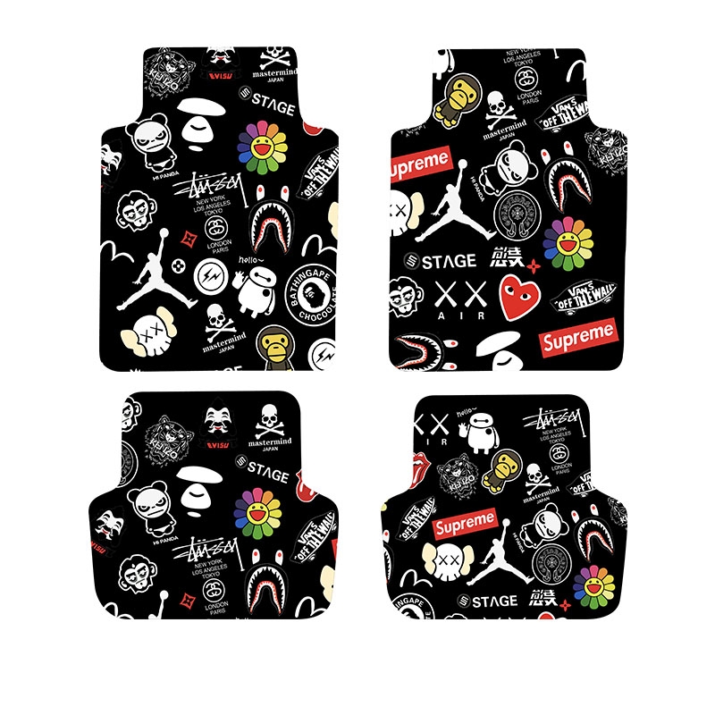 荣威易清洗卡通女士绒面脚垫