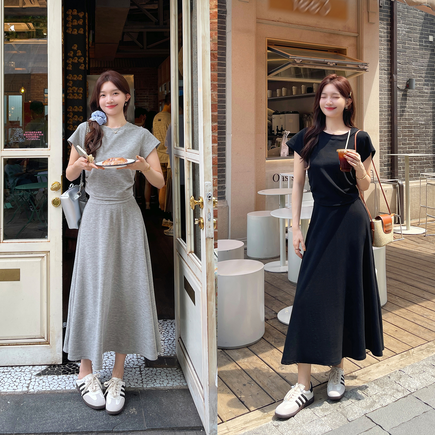 TAKIYAS SHOP后腰镂空T恤/半裙休闲套装