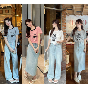 牛仔裤 图案针织T恤 半裙 SHOP TAKIYAS