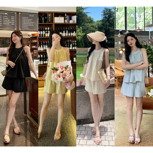 TAKIYAS SHOP  挂脖无袖上衣/短裤