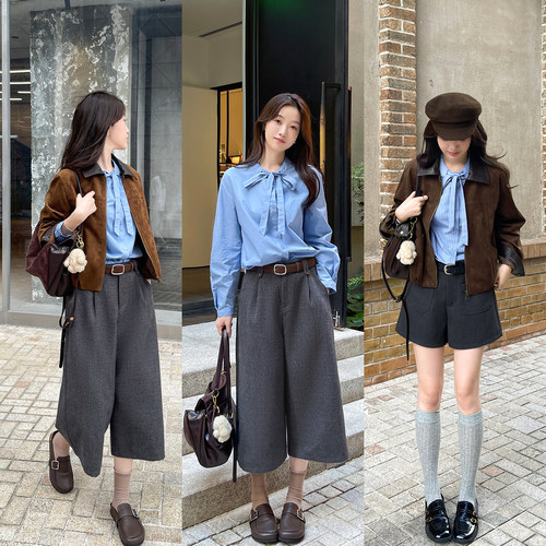 TAKIYAS SHOP系带衬衫/毛呢七分裤/外套