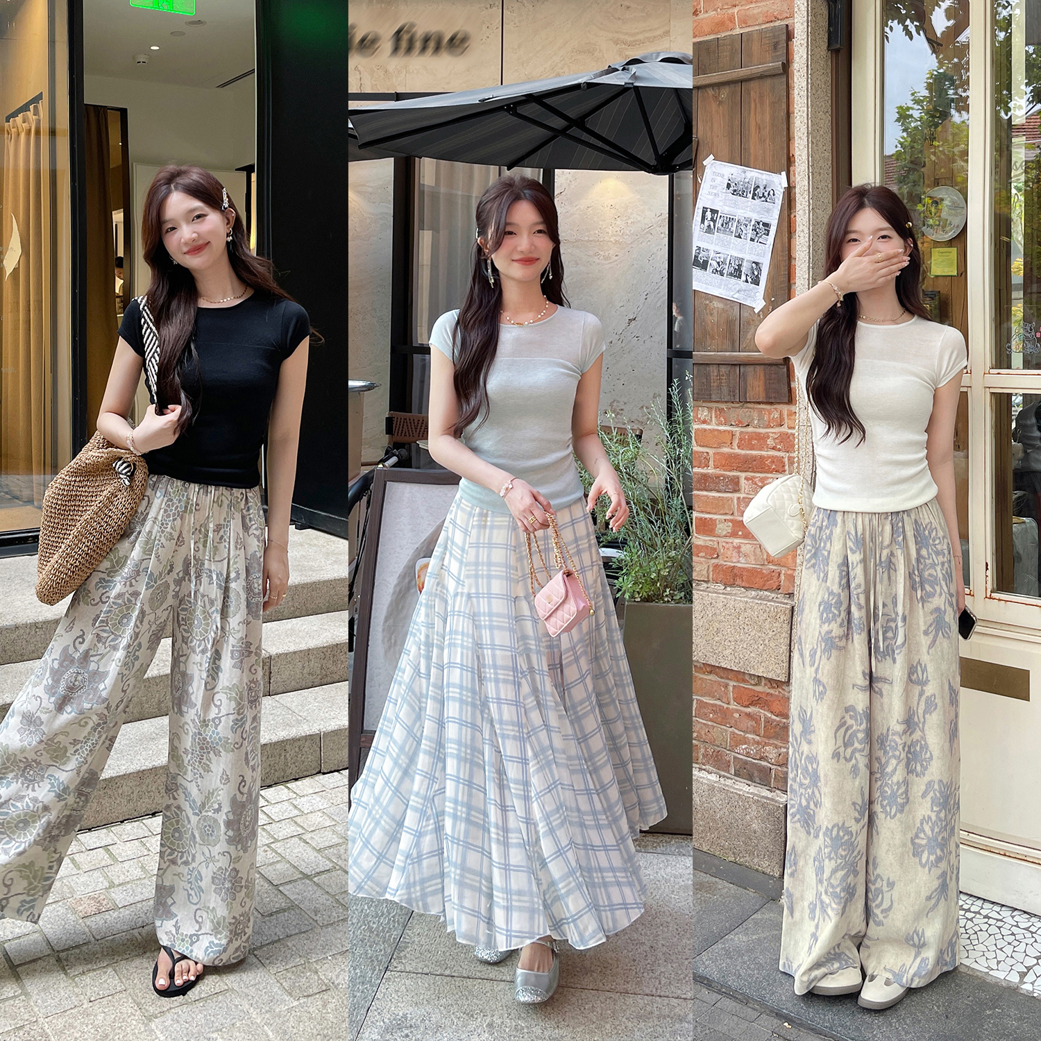TAKIYAS SHOP 针织衫/格子半裙/休闲裤
