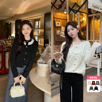 TAKIYAS SHOP 千金风开衫/蝴蝶结毛衣