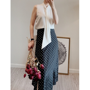 气质26姆米重磅真丝飘带无袖 上衣女小众设计感春夏S15Z14 衬衫