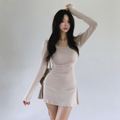 长袖连衣裙修身显瘦性感包臀裙