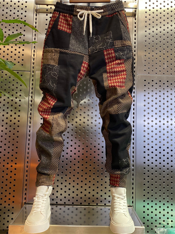 潮牌男士休闲裤秋季抽绳收口卫裤潮流百搭束脚裤子修身直筒哈伦裤