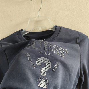 女士毛圈休闲卫衣 款 藏蓝色女款 修身 内搭 春秋圆领打底衫 只有XS码