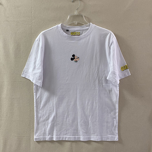 衫 小米米联名慵懒风格 情侣短袖 休闲衫 黑白 倒三角休闲T恤男女夏季