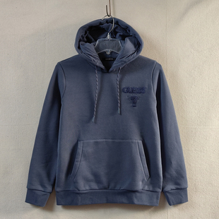 加绒连帽女士修身卫衣 带前兜植绒LOGO 青少年可穿冬季休闲连帽衫