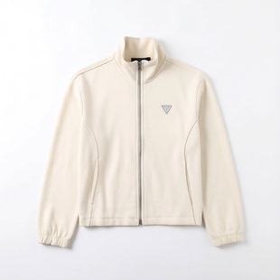 健康布女款秋季金属拉链外套 厚面料春秋通勤外搭 齐腰休闲短上衣